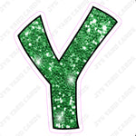 Single Letters: 12” Bouncy Glitter Green