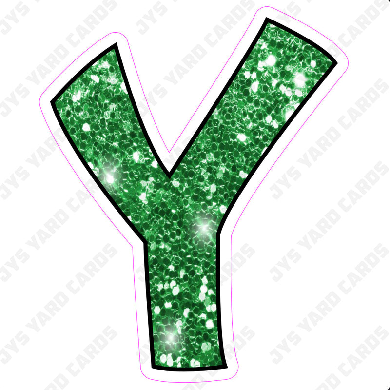 Single Letters: 12” Bouncy Glitter Green