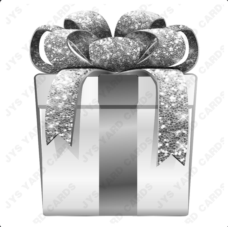 PRESENT: WHITE w/ SILVER BOW