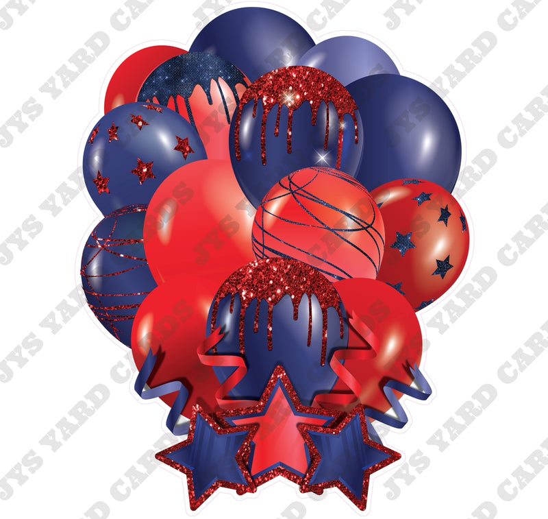 SINGLE JAZZY SOLID BALLOON: NAVY AND RED