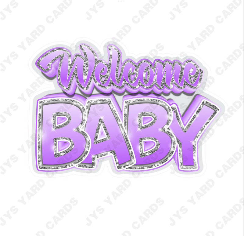 WELCOME BABY CENTERPIECE: Lavender & Silver