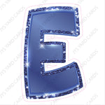 Single Letters: 12” Bouncy Glitter Metallic Navy Blue - Yard Card Signs by JYS International