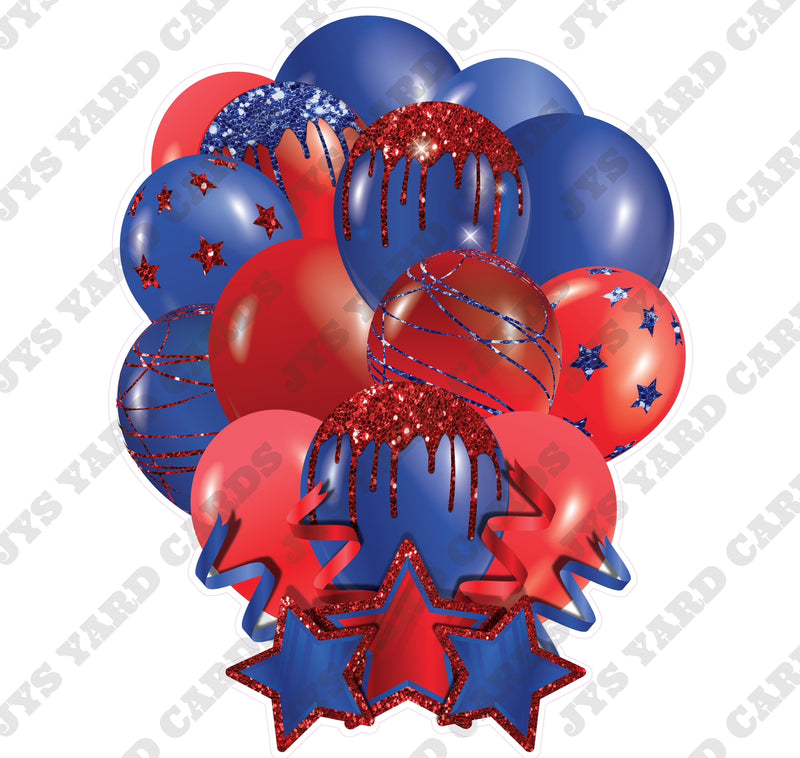 SINGLE JAZZY SOLID BALLOON: BLUE AND RED