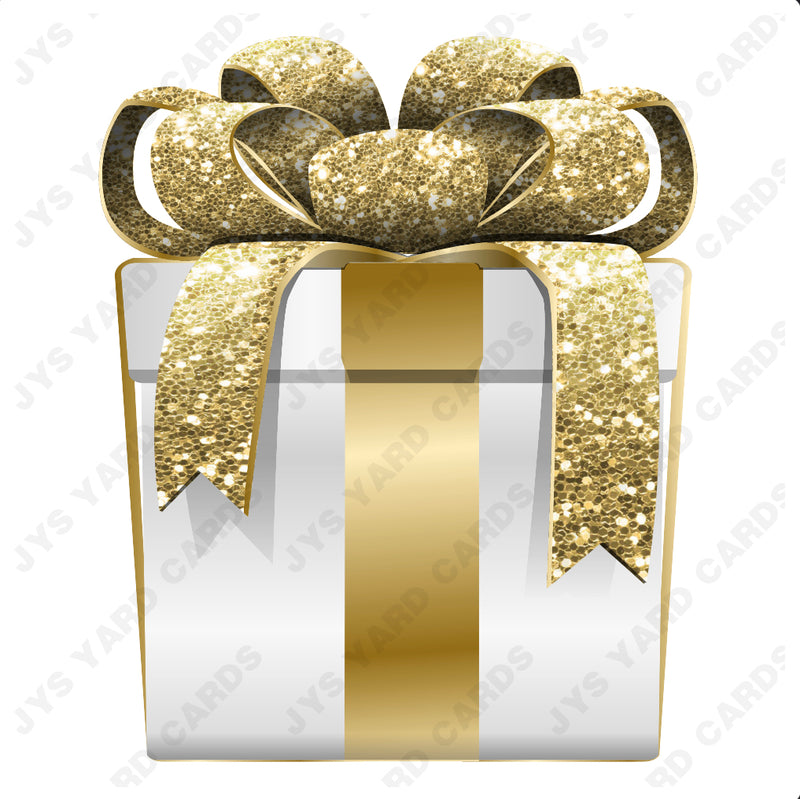 PRESENT: WHITE w/ GOLD BOW