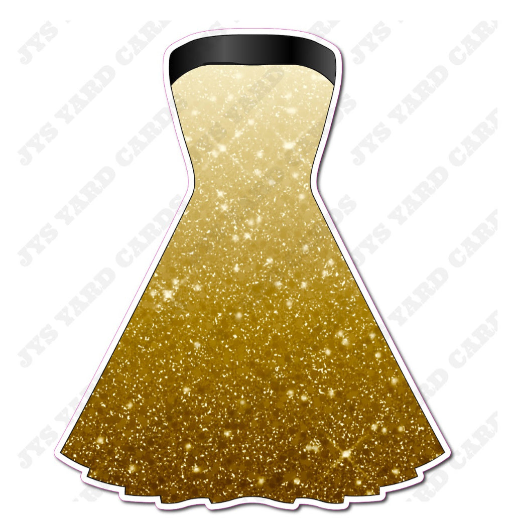 DRESS IT UP FLAIR BLACK & GOLD 2 - Yard Card Signs by JYS International