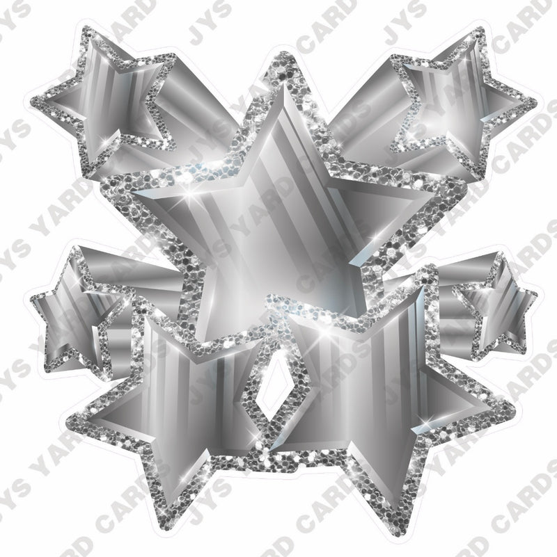 SHOOTING STARS: SILVER - Yard Card Signs by JYS International