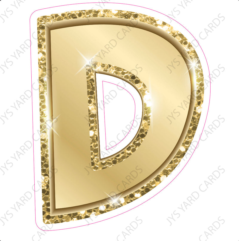 Single Letters: 23” Bouncy Metallic Gold