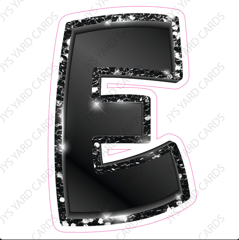 Single Letters: 18” Bouncy Metallic Black