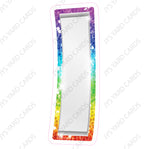 Single Letters: 18” Bouncy Metallic White With Rainbow