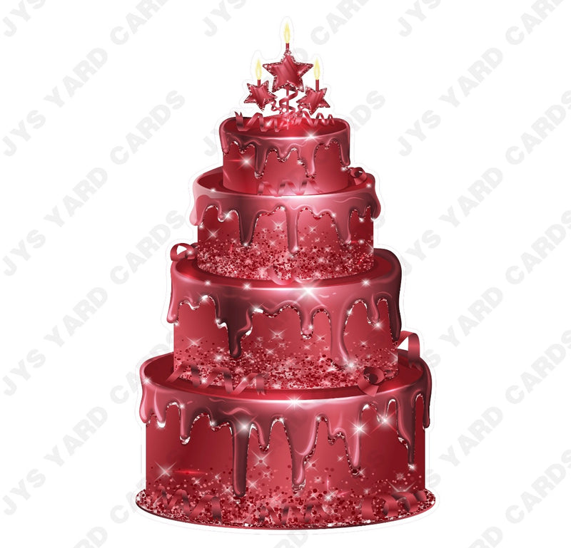 JAZZY CAKE: BURGUNDY - Yard Card Signs by JYS International