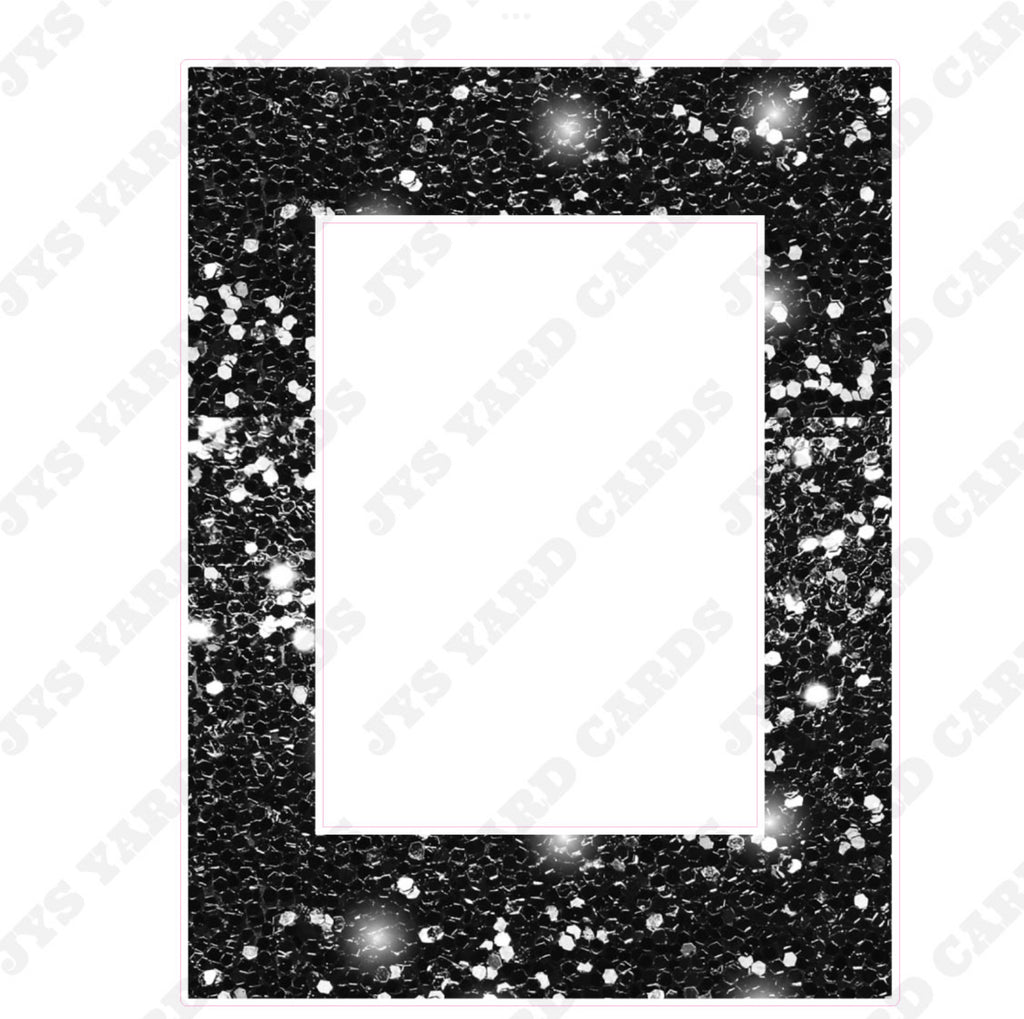 SEQUIN HBD PHOTO FRAME: BLACK - Yard Card Signs by JYS International