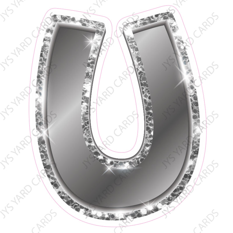 Single Letters: 23” Bouncy Metallic Silver