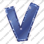 Single Letters: 12” Bouncy Glitter Metallic Navy Blue - Yard Card Signs by JYS International