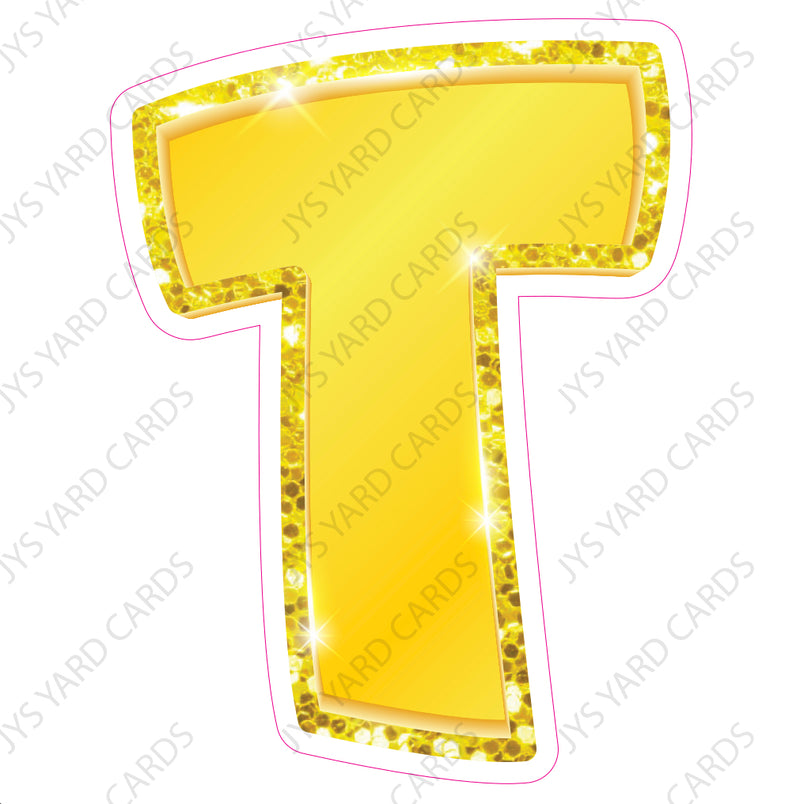 Single Letters: 18” Bouncy Metallic Yellow