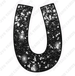 Single Letters: 12” Bouncy Glitter Black - Yard Card Signs by JYS International