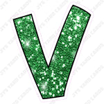 Single Letters: 12” Bouncy Glitter Green