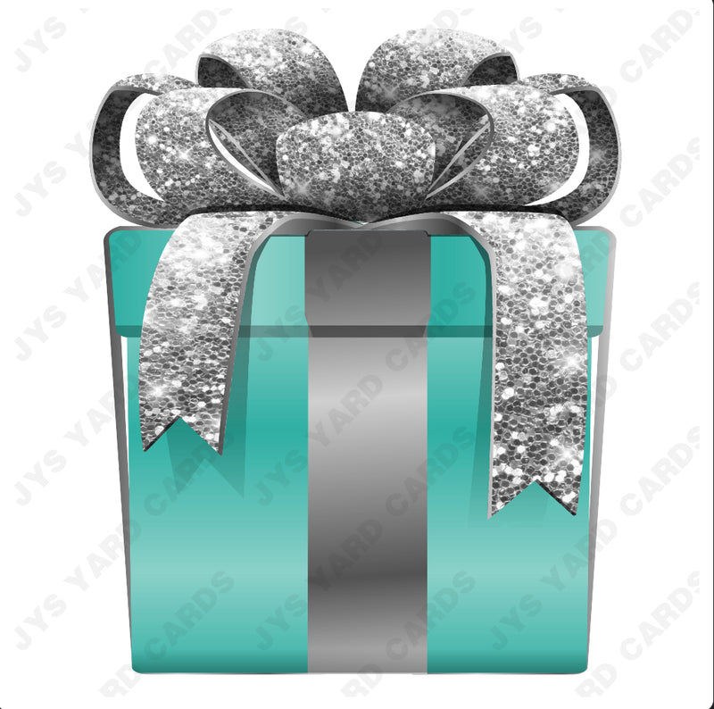 PRESENT: TEAL w/ SILVER BOW
