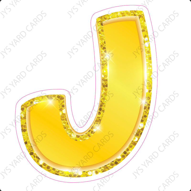 Single Letters: 23” Bouncy Metallic Yellow