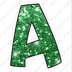 Single Letters: 12” Bouncy Glitter Green