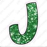 Single Letters: 12” Bouncy Glitter Green