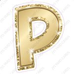 Single Letters: 12” Bouncy Metallic Gold