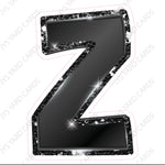 Single Letters: 12” Bouncy Metallic Black - Yard Card Signs by JYS International