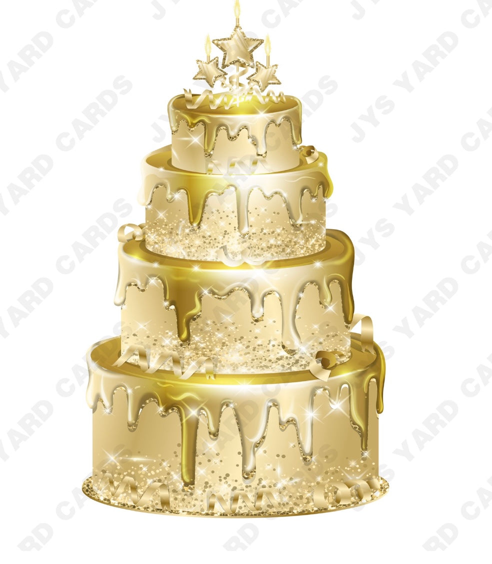 JAZZY CAKE: GOLD - Yard Card Signs by JYS International