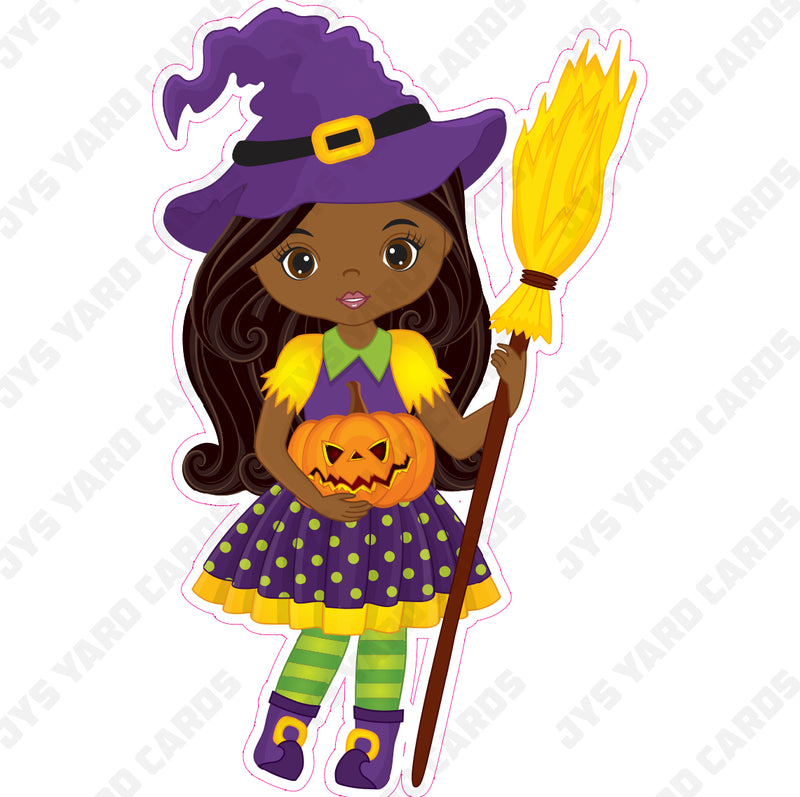 WITCH BROWN GIRL WITH PUMPKIN 1