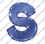 Single Letters: 18” Bouncy Glitter Metallic Navy Blue - Yard Card Signs by JYS International