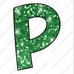 Single Letters: 12” Bouncy Glitter Green