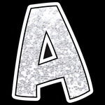 Single Letters: 12” Bouncy Glitter White