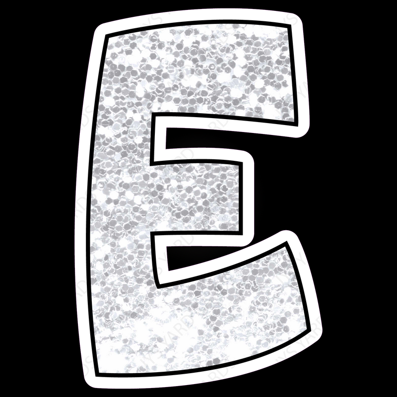 Single Letters: 18” Bouncy Glitter White