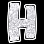 Single Letters: 12” Bouncy Glitter White