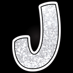 Single Letters: 12” Bouncy Glitter White