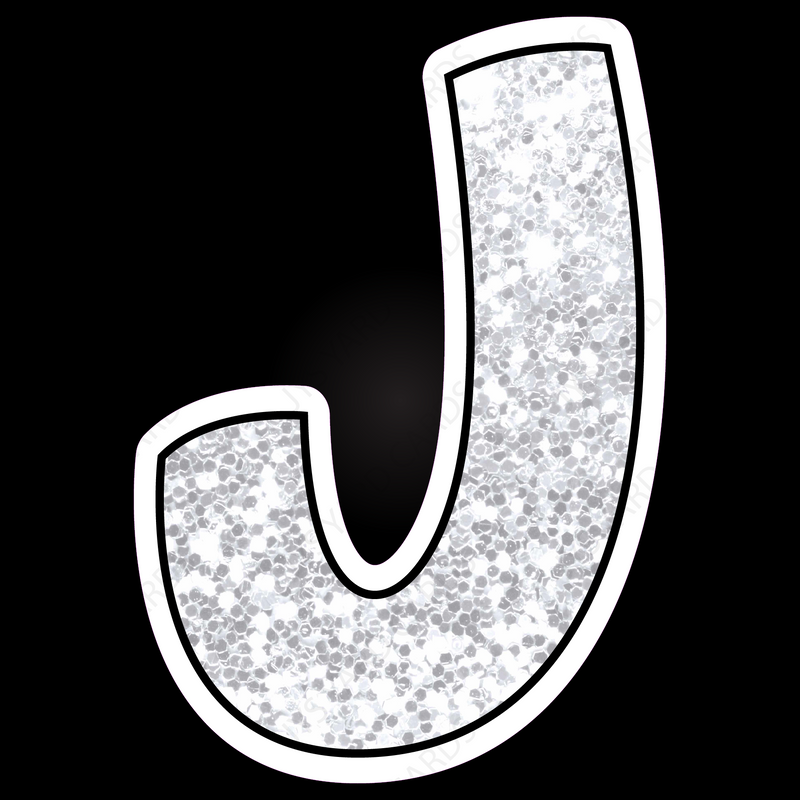 Single Letters: 18” Bouncy Glitter Black – Yard Card Signs by JYS  International