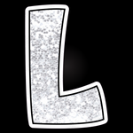 Single Letters: 12” Bouncy Glitter White