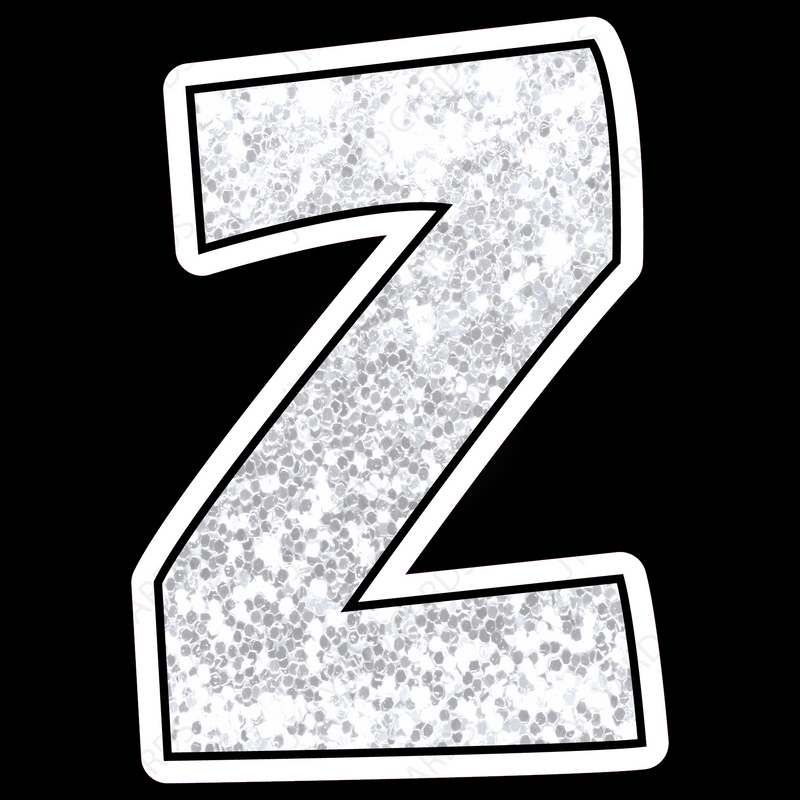 Single Letters: 12” Bouncy Glitter White – Yard Card Signs by JYS  International