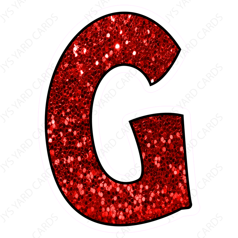 Single Letters: 18” Bouncy Glitter Red