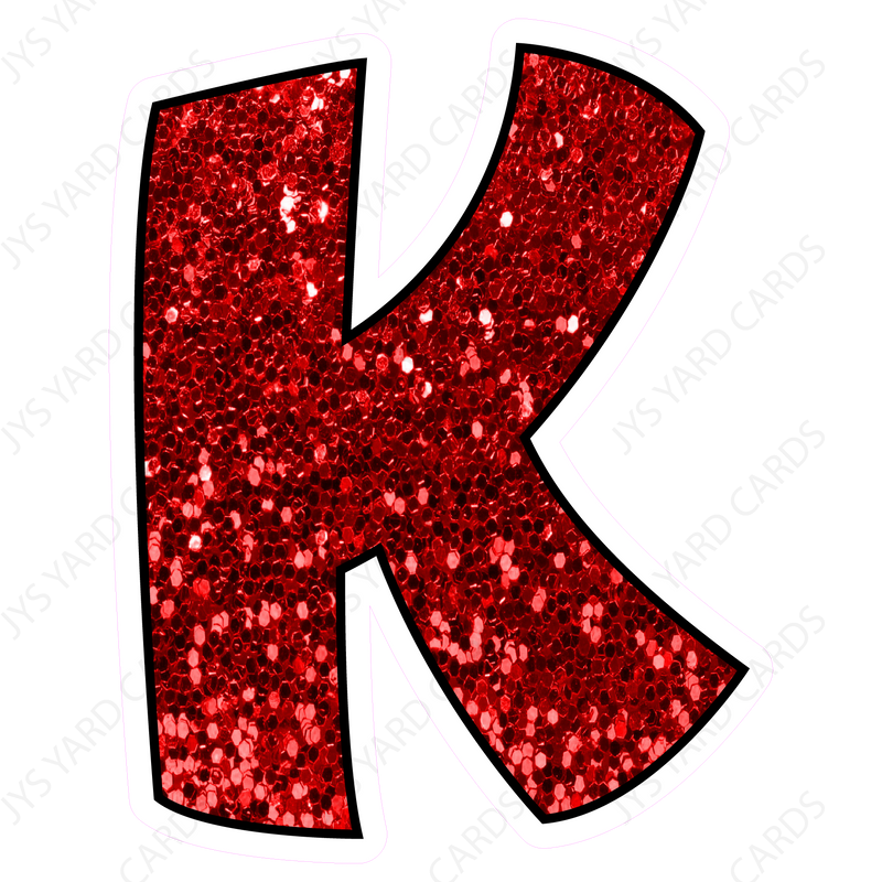 Single Letters: 23” Bouncy Glitter Red