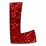 Single Letters: 12” Bouncy Glitter Red