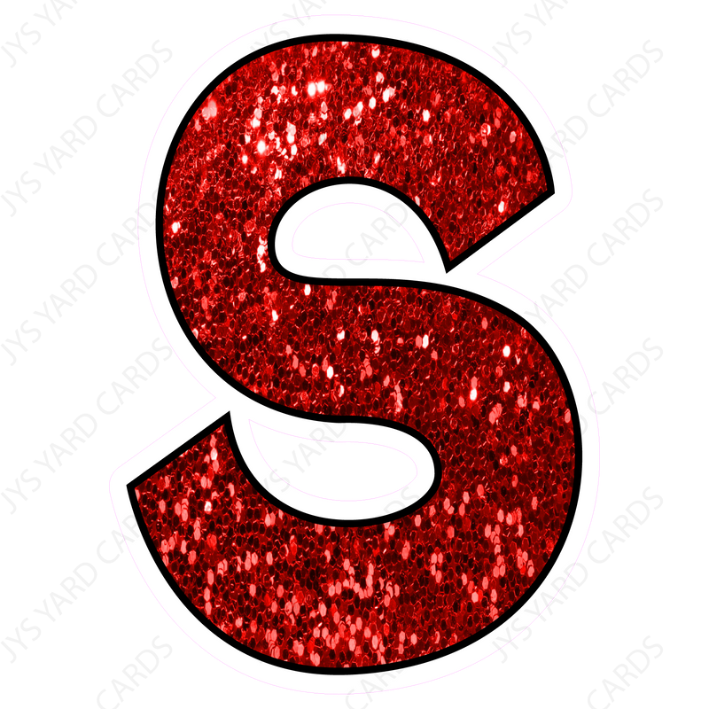 Single Letters: 23” Bouncy Glitter Red