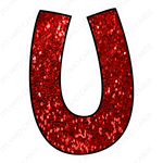 Single Letters: 18” Bouncy Glitter Red