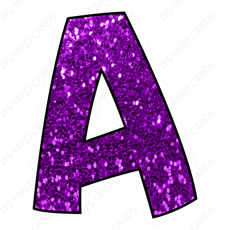 Single Letters: 12” Bouncy Glitter Purple - Yard Card Signs by JYS International