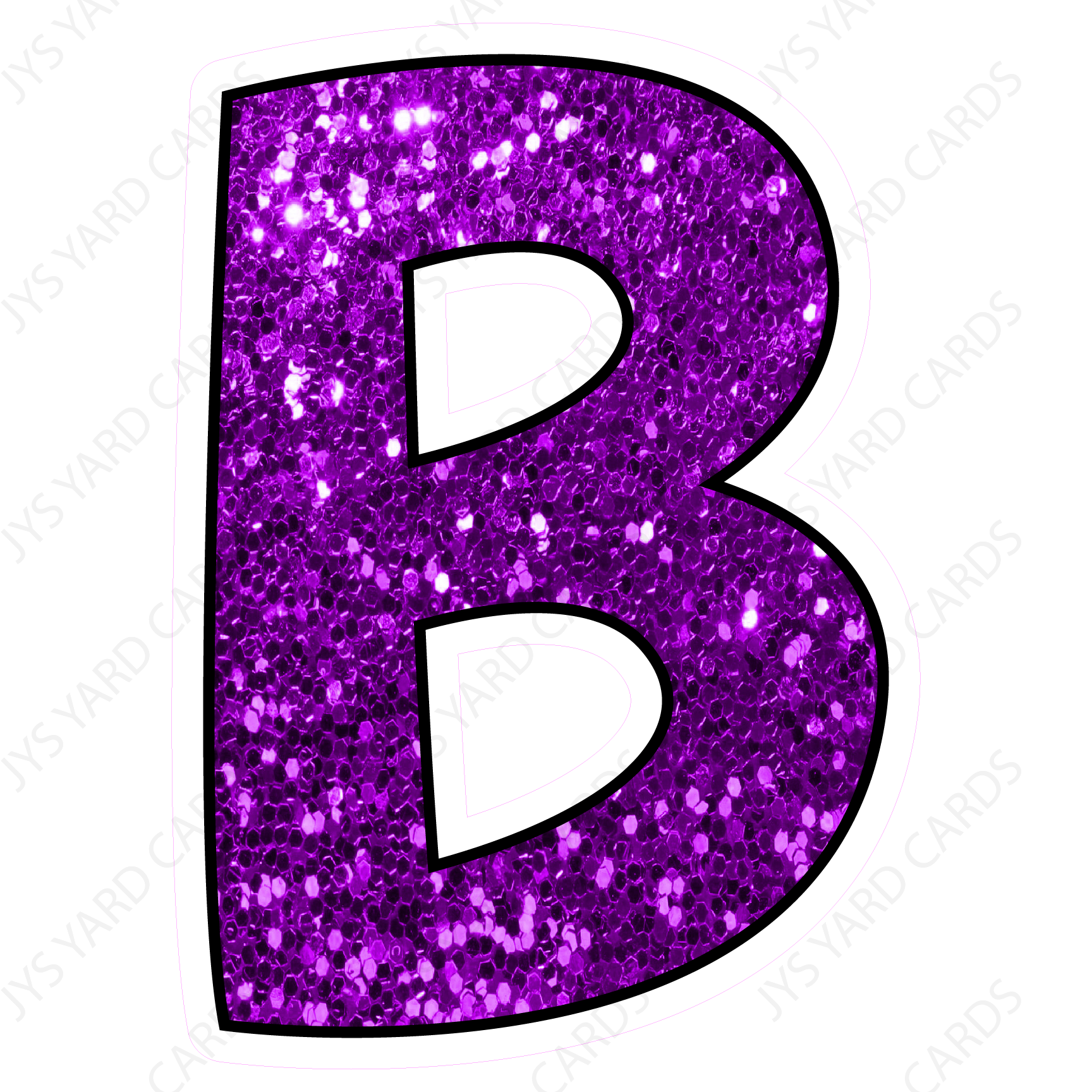 Single Letters: 18” Bouncy Glitter Purple – Yard Card Signs by JYS  International