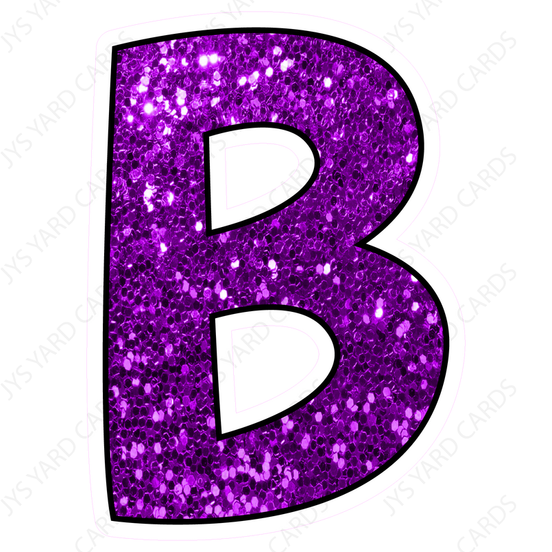 Single Letters: 23” Bouncy Glitter Purple