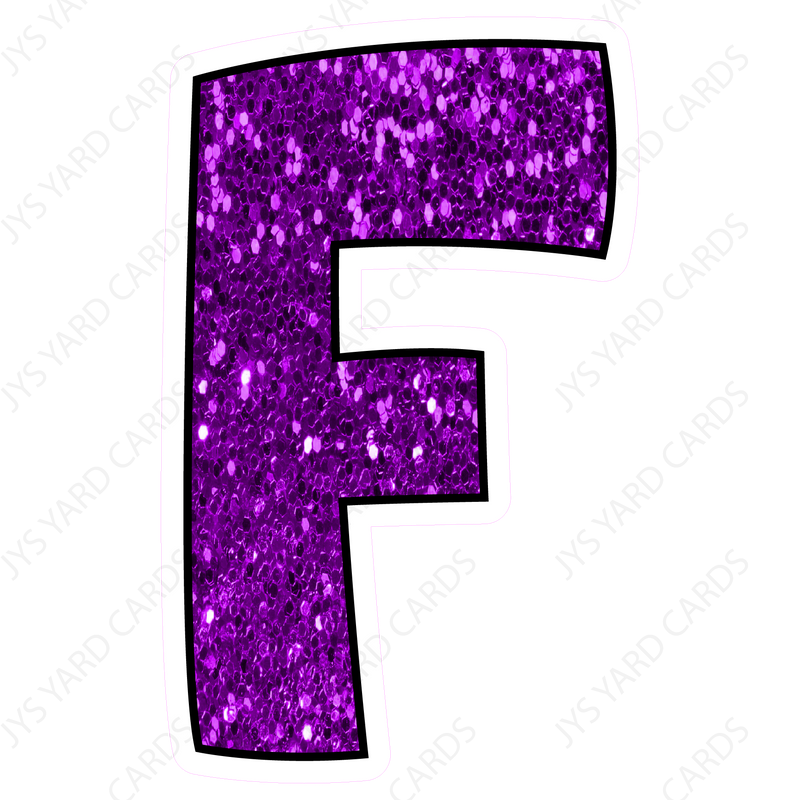 Single Letters: 12” Bouncy Glitter Purple