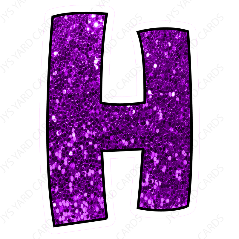 Single Letters: 12” Bouncy Glitter Purple