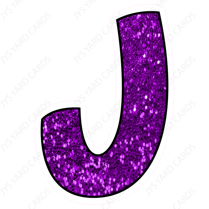 Single Letters: 12” Bouncy Glitter Purple