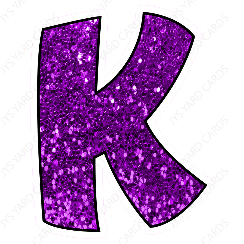 Single Letters: 12” Bouncy Glitter Purple