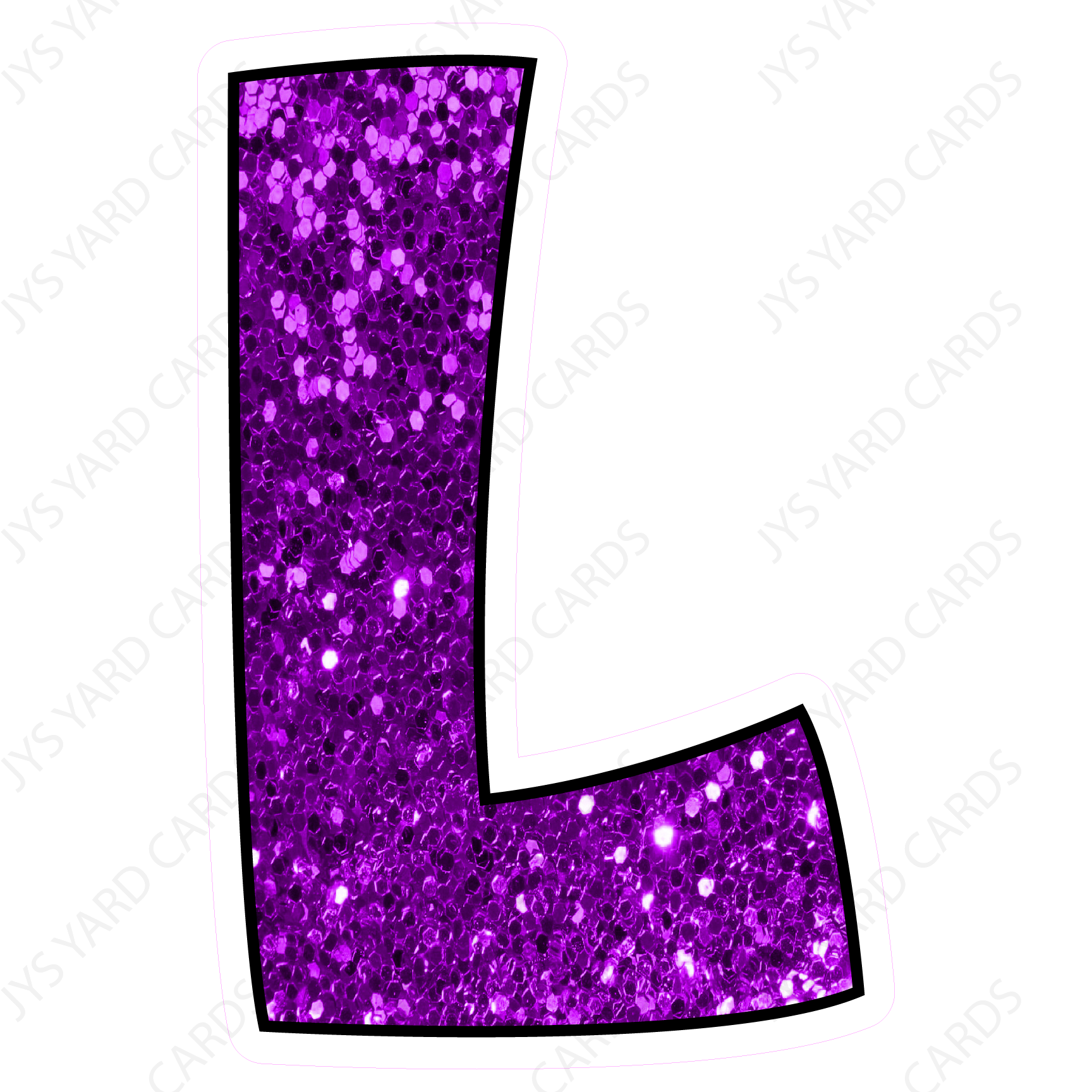 Single Letters: 18” Bouncy Glitter Purple – Yard Card Signs by JYS